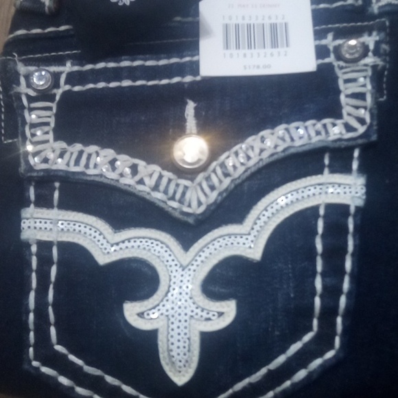 Rock Revival Women's 26 Skinny May    Embellished Bejeweled Distressed NWT - Picture 5 of 15